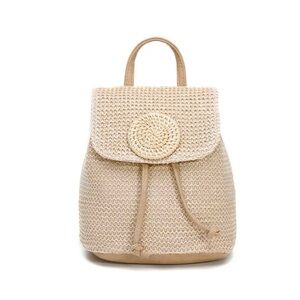 Chic Straw-Edged Mini Bag